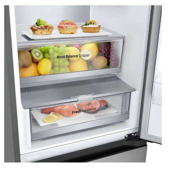Холодильник LG GC-B459FNPW: DoorCooling+, инверторный компрессор, 377 л, серебристый. Заказать с доставкой
