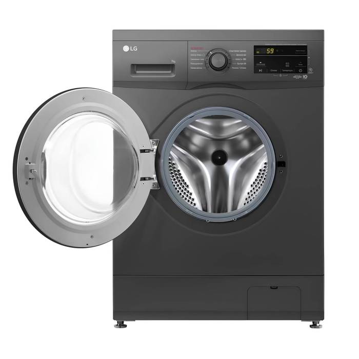 Стиральная машина LG F2J3HS8J с прямым приводом и функцией пара, полуматовый черный — купить с доставкой