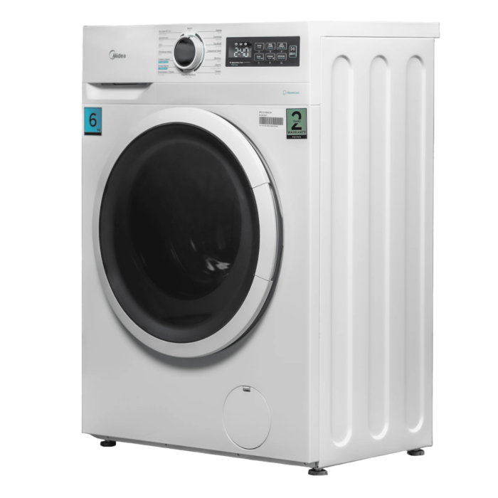 Стиральная машина Midea MF01610US40/W, белый цвет, 6 кг, с функцией пара и сокращением времени стирки — купить с доставкой по Бишкеку