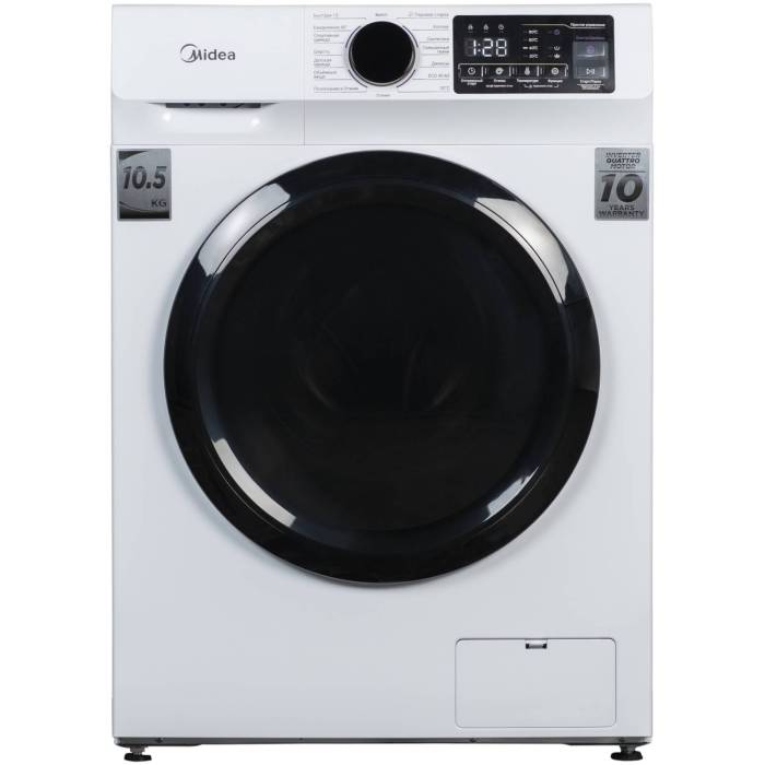 Стиральная машина Midea MFN11W105B/W — 10.5 кг, 16 программ, 1200 об/мин, белый цвет. Закажите с доставкой по Бишкеку и Кыргызстану