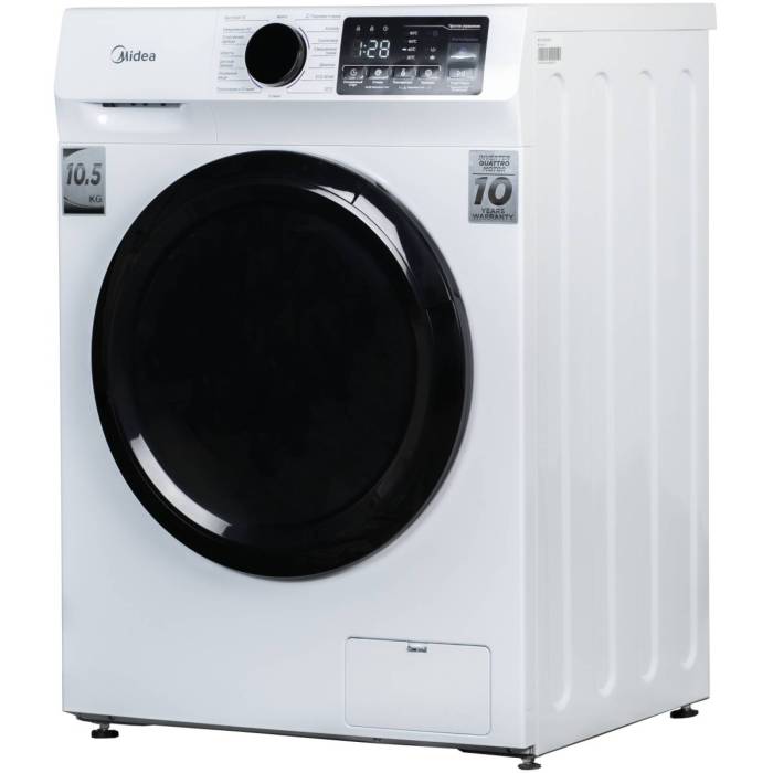 Midea MFN11W105B/W — высокая загрузка 10.5 кг, инверторный мотор QUATTRO, функция пара и очистка барабана. Доставка по Бишкеку и Кыргызстану