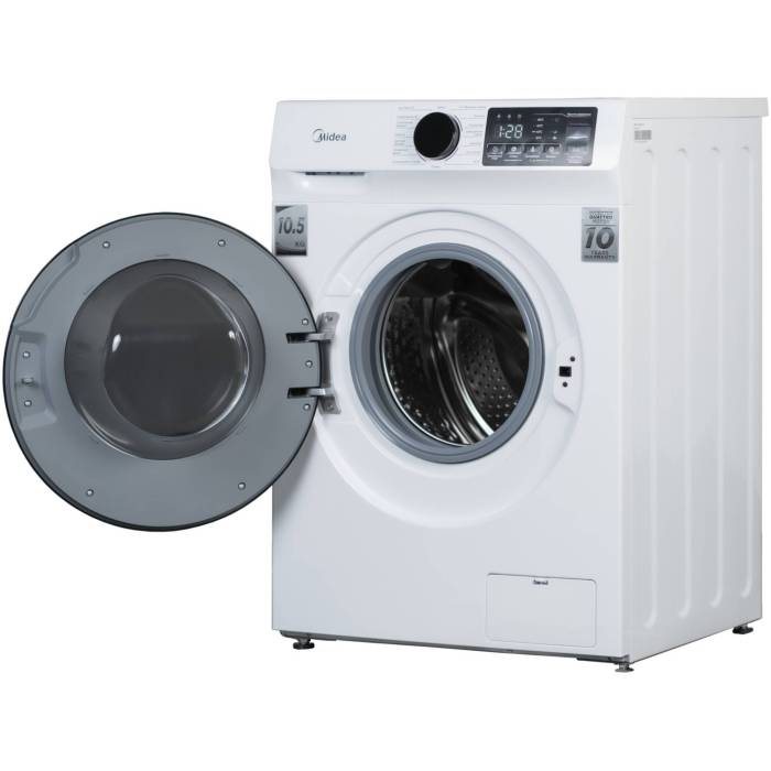 Стиральная машина Midea MFN11W105B/W — быстрые стирки (15 мин), барабан Water Magic Cube, индикатор очистки. Купить с доставкой по Бишкеку