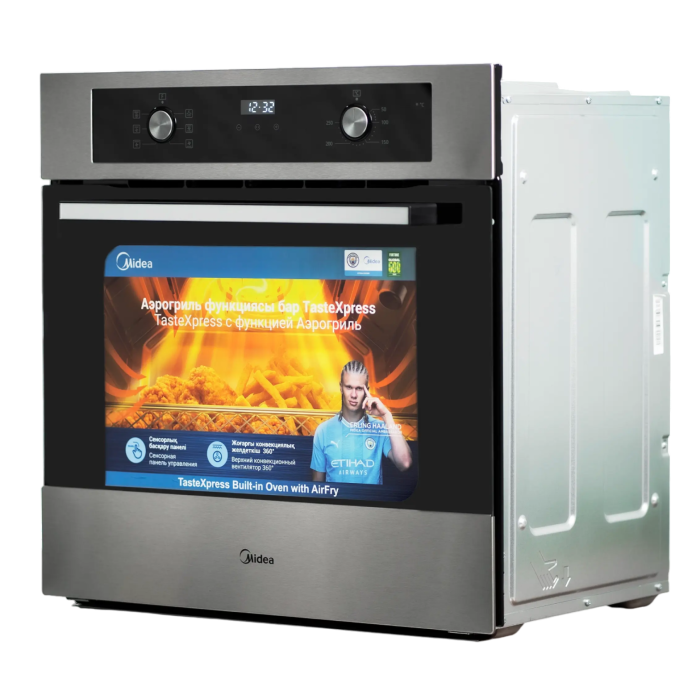 Духовка Midea MO210A4 X — 60 л, 5 программ, конвекция и гриль, сенсорное управление. Закажите с доставкой по Бишкеку.