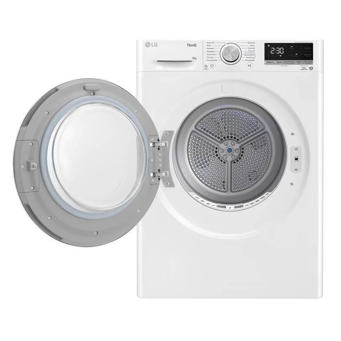 Сушильная машина LG DC90V5V0W, 9 кг, Wi-Fi управление, инверторный мотор, белая, купить с доставкой по регионам Кыргызстана