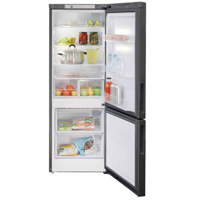 Бирюса W6134 — морозильная камера с 2 ящиками, ручное размораживание, минимальная температура −18 °C, мощность замораживания 5 кг/сутки, автономное сохранение холода до 12 ч.