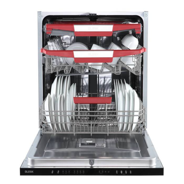 BLESK BXWP10-7712S — три слоя стеллажей, двухзонная стирка, рассчитана на 10 столовых приборов