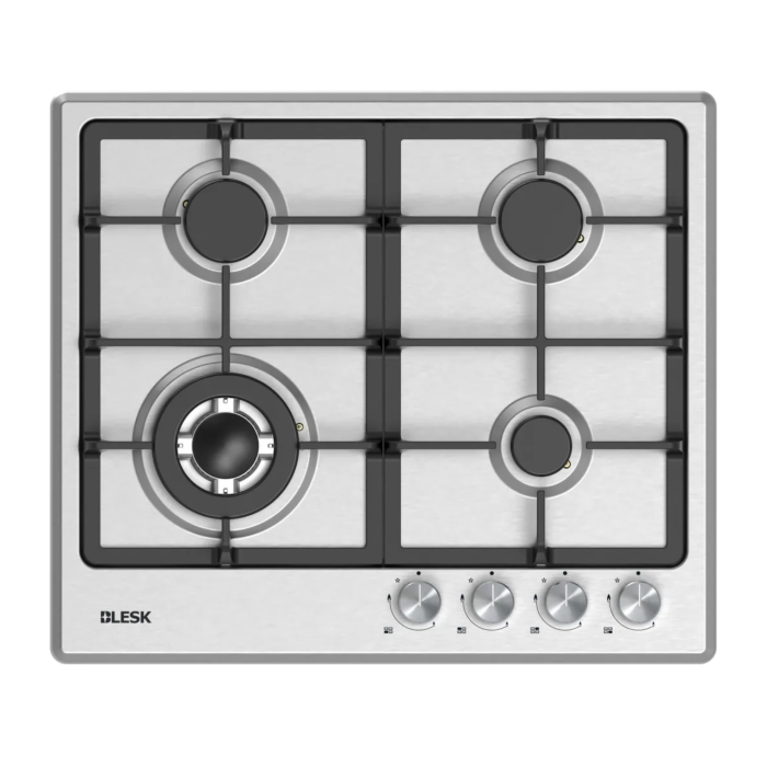 BLESK BZ60G037G — встраиваемая газовая варочная панель, размер 590×510×90 мм, встраиваемый размер 560×490 мм, матовая поверхность.