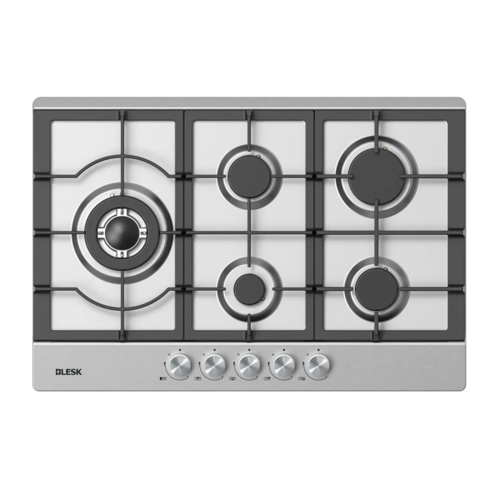 BLESK BZ75G095S — встраиваемая газовая варочная панель, размер 750×510×90 мм, встраиваемый размер 560×480 мм, матовая поверхность.