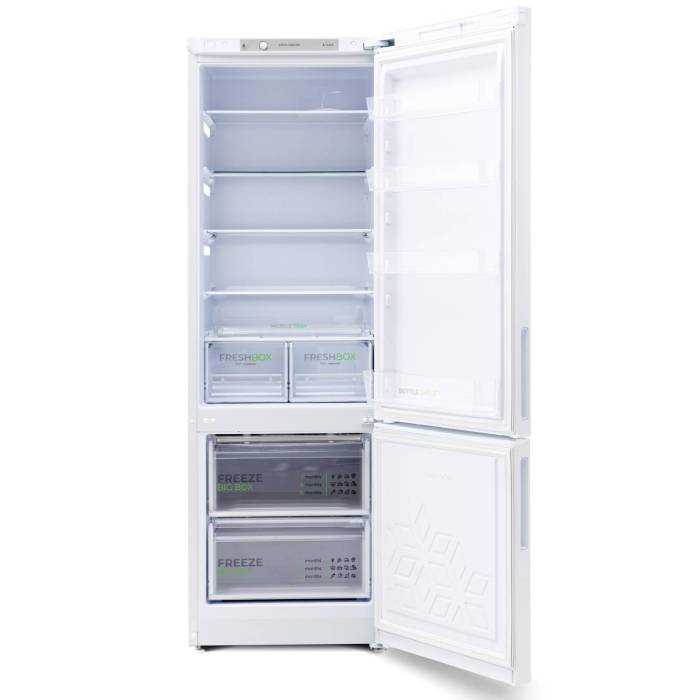 Бирюса 6132 — морозильная камера с 2 ящиками, ручное размораживание, минимальная температура −18 °C, мощность замораживания 5 кг/сутки, автономное сохранение холода до 12 часов.