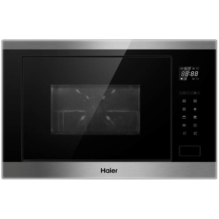 Haier HMX-BTG259X: встраиваемая микроволновка с грилем, 900 Вт, объем 25 л и электронное управление.