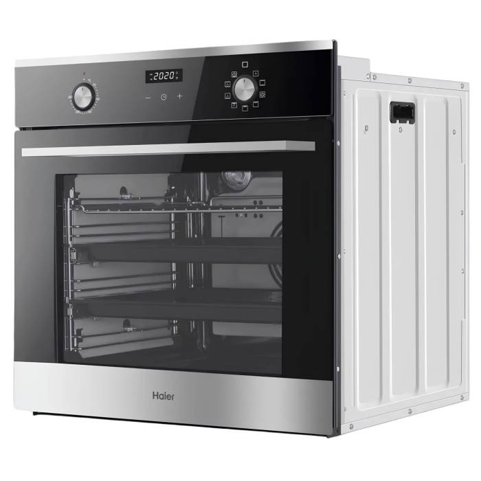 Haier HOX-P09CGBX, 6 уровней, направляющие на 2-х уровнях, черный с нержавеющей сталью, заказать с доставкой