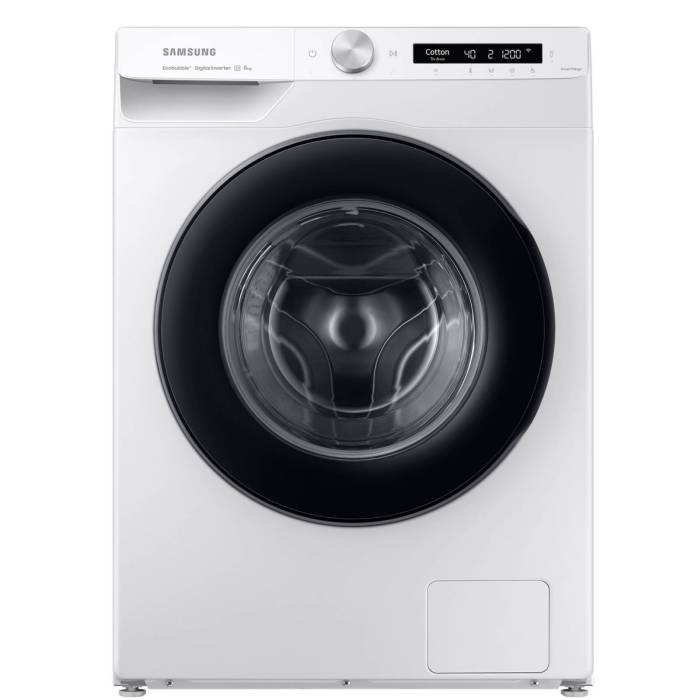 Samsung WW80AG6S24AW — стиральная машина 8 кг с корпусом белого цвета и дверцей Carved Door (черный) — Onbir.kg Бишкек, Кыргызстан