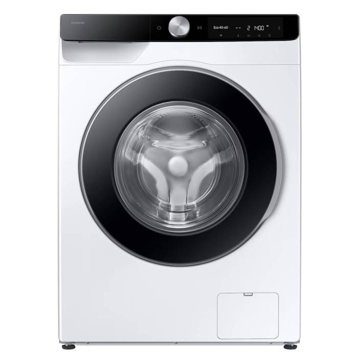 Samsung WW90DG6G94LKLD — стиральная машина 9 кг с белым корпусом и резной дверцей с серебряным декором — Onbir.kg Бишкек, Кыргызстан