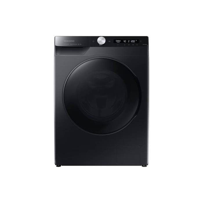 Фронтальный вид стиральной машины Samsung WW80AG6L28BBLD 8 кг чёрная ONBIR.KG