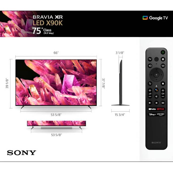 SONY в Бишкеке заказать телевизор с интернетом, Android TV, 4K UHD, Wi-Fi, LED купить с доставкой онлайн в Кыргызстане Телевизор SONY KD-75X90K