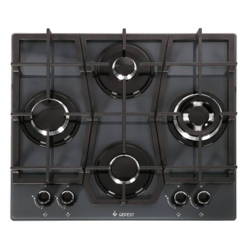 GEFEST ПВГ 2231-10 К56 — газовая варочная панель на 4 конфорки с графитовой стеклянной поверхностью — Onbir.kg Бишкек, Кыргызстан