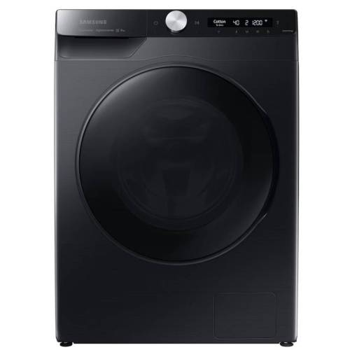  Фронтальный вид стиральной машины Samsung WW80AG6L28BBLD 8 кг чёрная ONBIR.KG