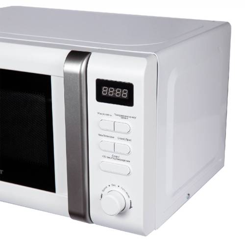 Микроволновка Horizont — белый корпус, навесная дверца с ручкой, размер 45,5×26×33,5 см. Заказать онлайн.