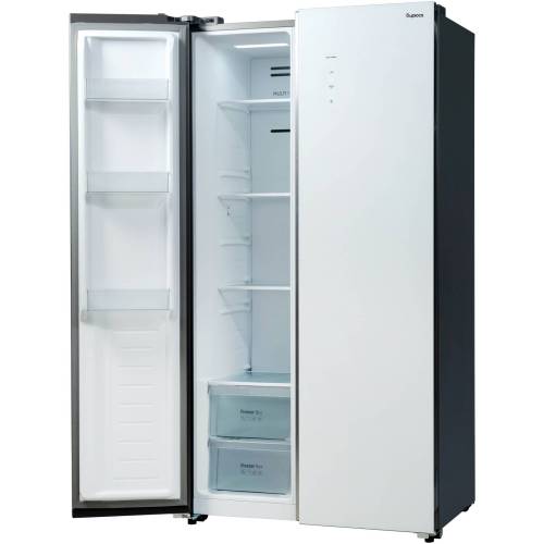 Бирюса SBS 541 TWG — равномерное охлаждение MultiFlow, режимы “Отпуск”, “Суперохлаждение”, Smart-режим.