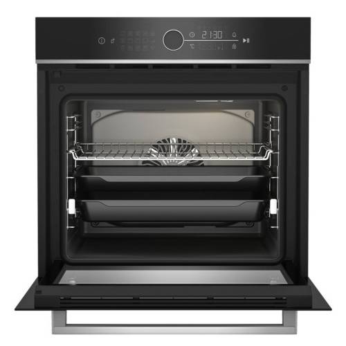Духовка Beko BBIM13400XCS — LED дисплей и поворотные переключатели управления ONBIR.KG
