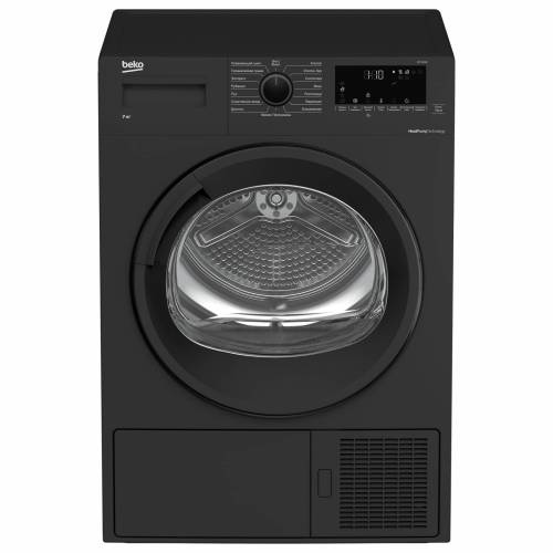 Сушильная машина Beko DF7412GB — дисплей, прямой слив, черный корпус. Заказать онлайн в Кыргызстане