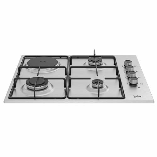 Варочная панель Beko HIGG 64123 SW — 3 газовые и 1 электрическая конфорка, корпус из нержавейки, купить в Бишкеке с доставкой