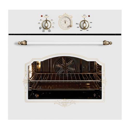 GEFEST ДА 602-02 К82 — электрическая встраиваемая духовка с белой ретро-панелью управления — Onbir.kg Бишкек, Кыргызстан