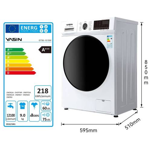 Стиральная машина YASIN GT90-1019W — надёжность, экономия и продуманные режимы, купить онлайн в Бишкеке
