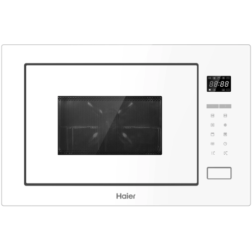 Haier HMX-BTG259W: встраиваемая микроволновка с грилем, 900 Вт, объем 25 л и электронное управление.