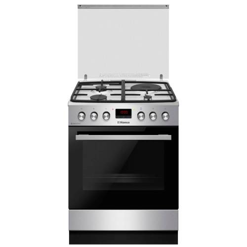 Hansa FCMX68243 — металлическая крышка защищает варочную поверхность от загрязнений после готовки