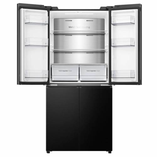 Hisense RQ5P470SAF1 — черный цвет и металлическая дверца, стильный внешний вид для современной кухни