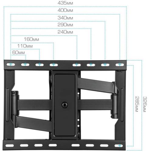 Наклонно-поворотный кронштейн Kromax ATLANTIS-85 black — Угол наклона: ±10° — Onbir.kg Бишкек, Кыргызстан