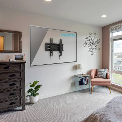 Настенный наклонный кронштейн Kromax FLAT-6 new black — Диагональ экрана: 15–47″ — Onbir.kg Бишкек, Кыргызстан