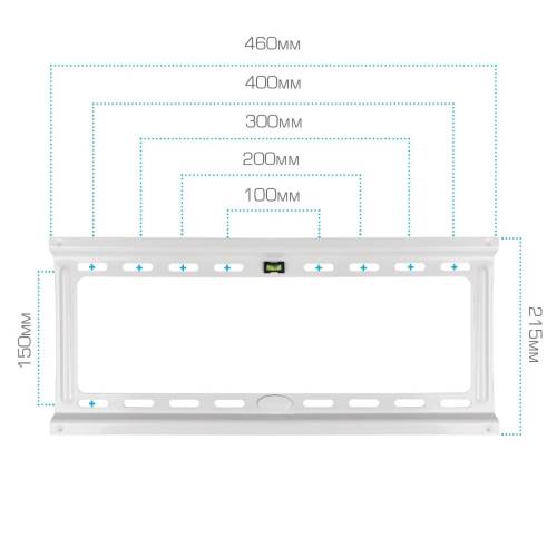 Настенный фиксированный кронштейн Kromax IDEAL-3 White — Дополнительно: надежная стальная конструкция, универсальная система крепления, минимальное расстояние до стены 23 мм, простая установка при помощи встроенного водяного уровня, защита от падения — On