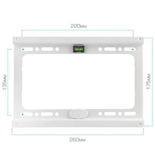 Настенный фиксированный кронштейн Kromax IDEAL-5W white — Совместимость VESA: 50×50, 75×75, 100×100, 200×100, 200×200 — Onbir.kg Бишкек, Кыргызстан