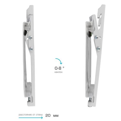 Настенный наклонный кронштейн Kromax IDEAL-6 white — Тип установки: настенный — Onbir.kg Бишкек, Кыргызстан