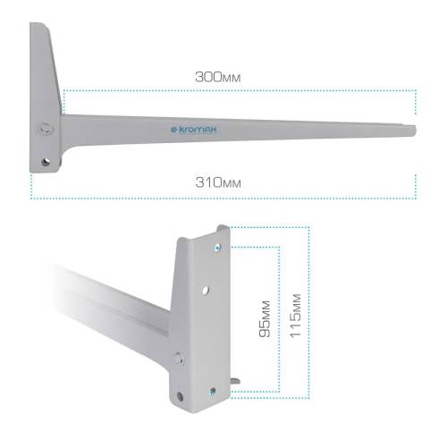 Настенный фиксированный кронштейн Kromax MICRO-4 Silver — Регулировка: фиксированный — Onbir.kg Бишкек, Кыргызстан