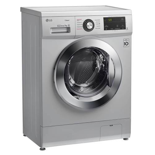 LG F2J3HS4L — стиральная машина с паром, инверторный мотор, серебристый цвет, 7 кг, доставка по регионам Кыргызстана