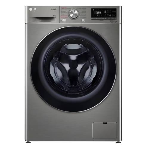 Стиральная машина LG F2V5PS2S 8 кг, серебристо-платиновый цвет, с инверторным мотором и функцией пара. Купить в Бишкеке с доставкой
