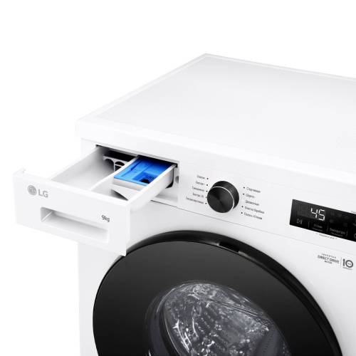 LG F2Y1VS5W — современный белый корпус, чёрная стеклянная дверца и LED-дисплей, купить онлайн в Бишкеке