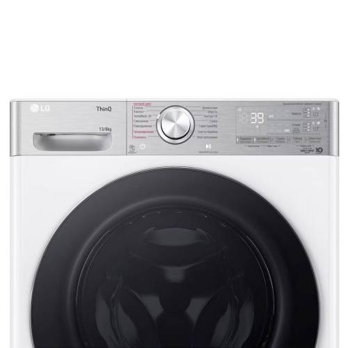 LG F4V9LD2W — AI DD™ анализирует вес и мягкость ткани (база 20 000 сочетаний) для бережной стирки и меньшего износа