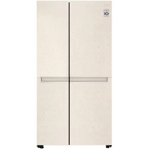 Купить холодильник LG GC-B257JEYV Side by Side — объем 643 л, бежевый цвет, Total No Frost, инверторный компрессор, двухдверный. Заказать с доставкой по городу