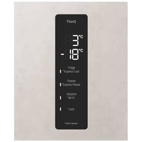 Холодильник LG GC-B459FEPW — объем 377 л, инверторный компрессор, стильный бежевый цвет, доставка по Бишкеку и Кыргызстану