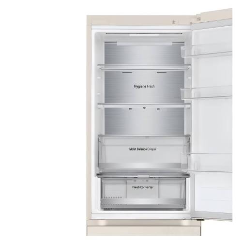 Холодильник LG GC-B459FEPW — бежевый, 377 л, инверторный компрессор, удобное управление через Wi-Fi. Купить с доставкой по Бишкеку