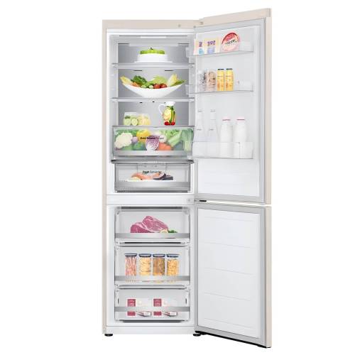 Холодильник LG GC-B459FEPW — бежевый, 377 л, инверторный компрессор, удобное управление через Wi-Fi. Купить с доставкой по Бишкеку