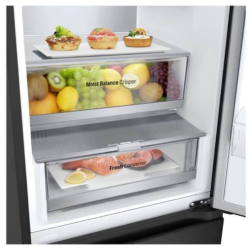 LG GC-B459FTPW: холодильник 344 л, инверторный компрессор, черный, с внешним LED дисплеем. Купить с доставкой