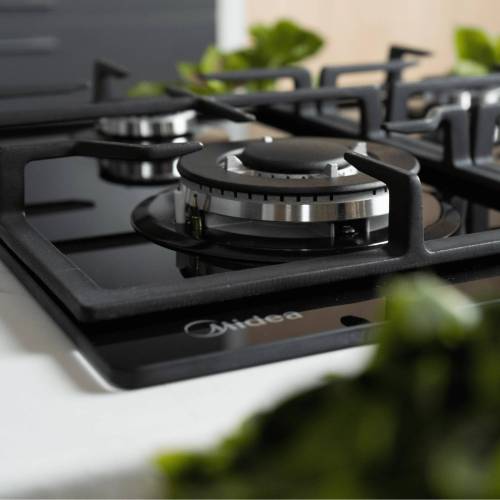 Midea MG684TGB — газовая панель с чугунными решётками и закалённым стеклом, купить онлайн 