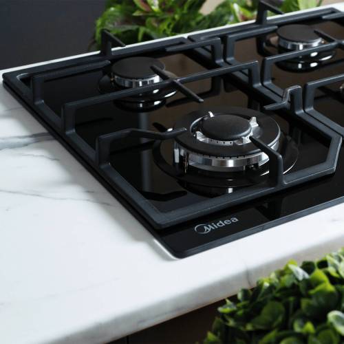 Газовая варочная панель Midea MG684TGB — экспресс-конфорка и металлические переключатели, заказать в Бишкеке