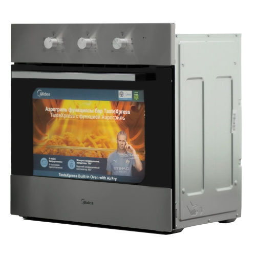Встраиваемая духовка Midea MO110B4X — нержавеющая сталь, 60 л, аэрогриль, 6 программ, 2 противня, решетка, корзина для аэрогриля. Доставка по Бишкеку и Кыргызстану.