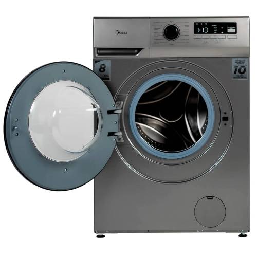 Стиральная машина Midea MFN03W80B/S — 8 кг загрузки, 1400 об/мин, с функцией пара и электронной панелью управления, заказать с доставкой в Бишкеке